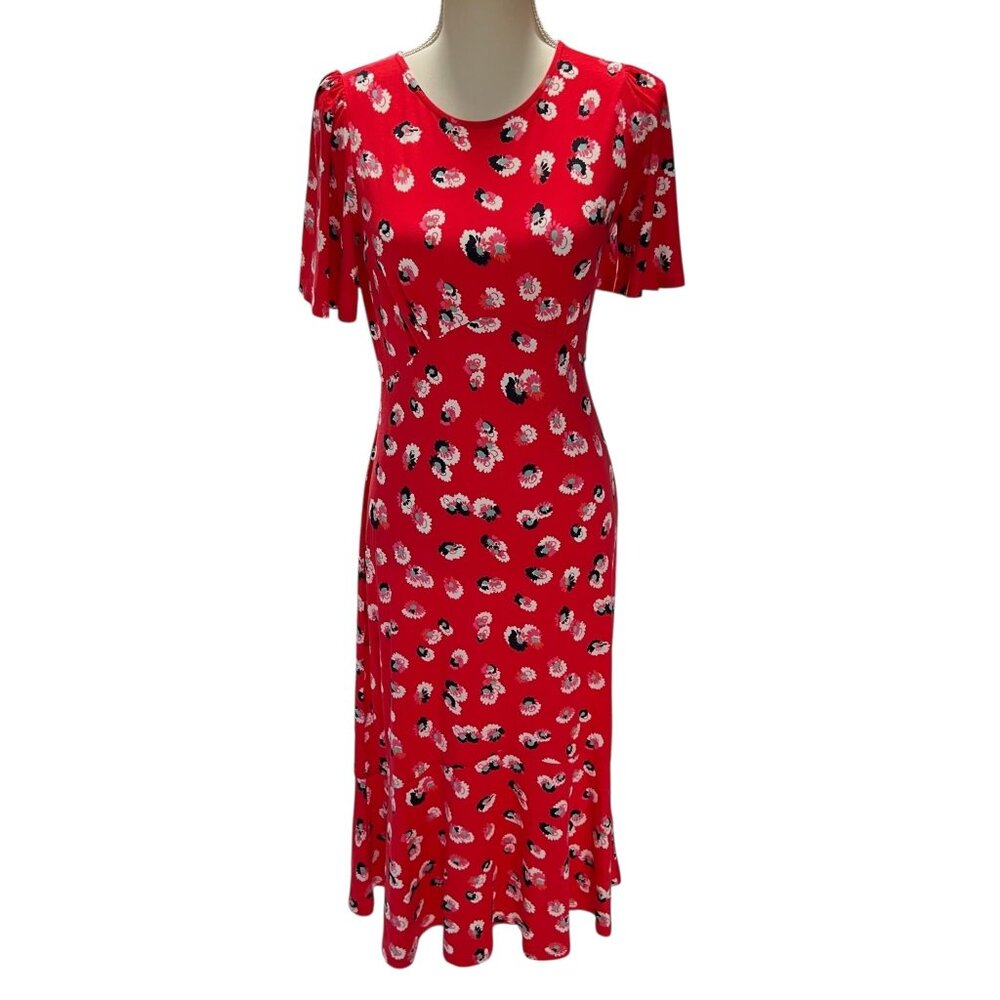 Boden NWT Felicity Jersey Maxi Dress in Flame Scarlet Size 4